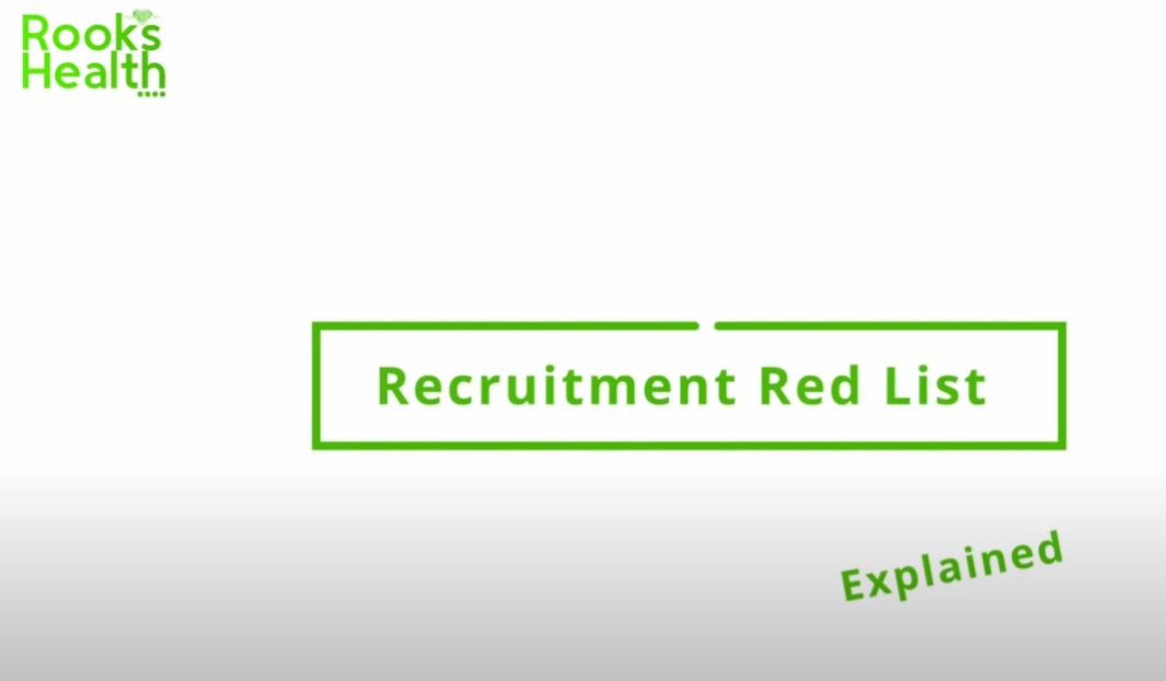 What is the international for recruitment red list in the UK?
